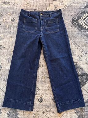 Sanctuary Dark Blue Wide-Leg Marine Crop Jeans